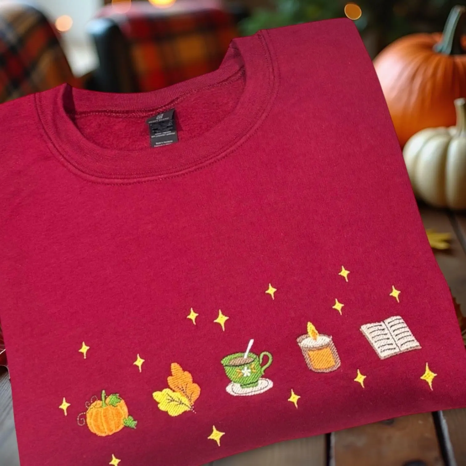 Cosy Autumn/Fall Icon Embroidered Sweatshirt Or Hoodie. - Image 6