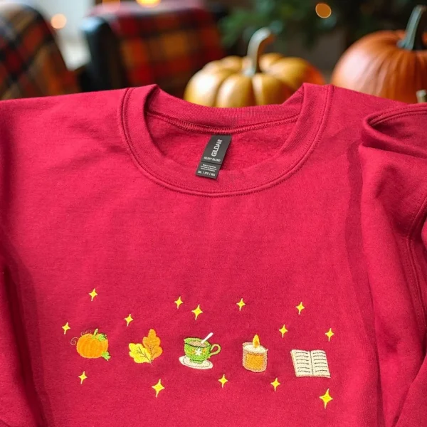 Cosy Autumn/Fall Icon Embroidered Sweatshirt Or Hoodie. - Image 3