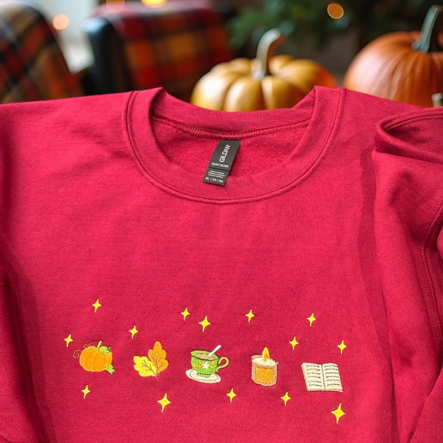 Cosy Autumn/Fall Icon Embroidered Sweatshirt Or Hoodie. - Image 3