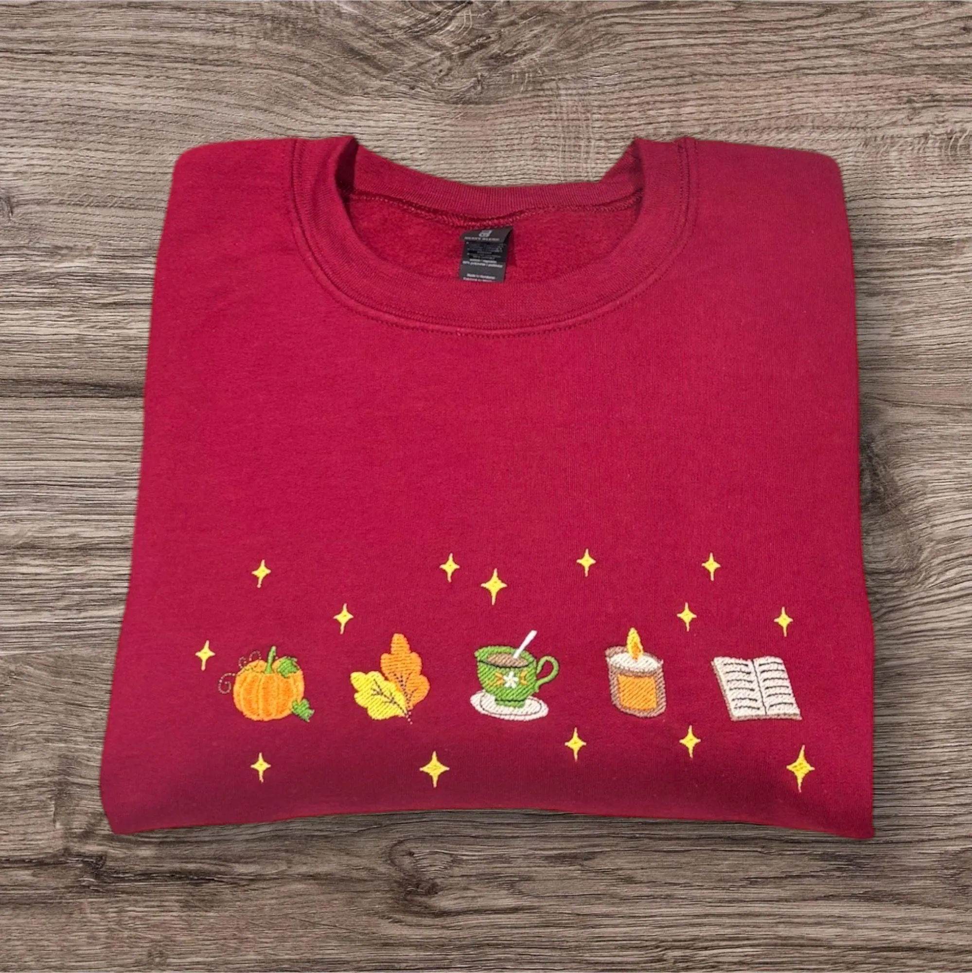 Cosy Autumn/Fall Icon Embroidered Sweatshirt Or Hoodie. - Image 2