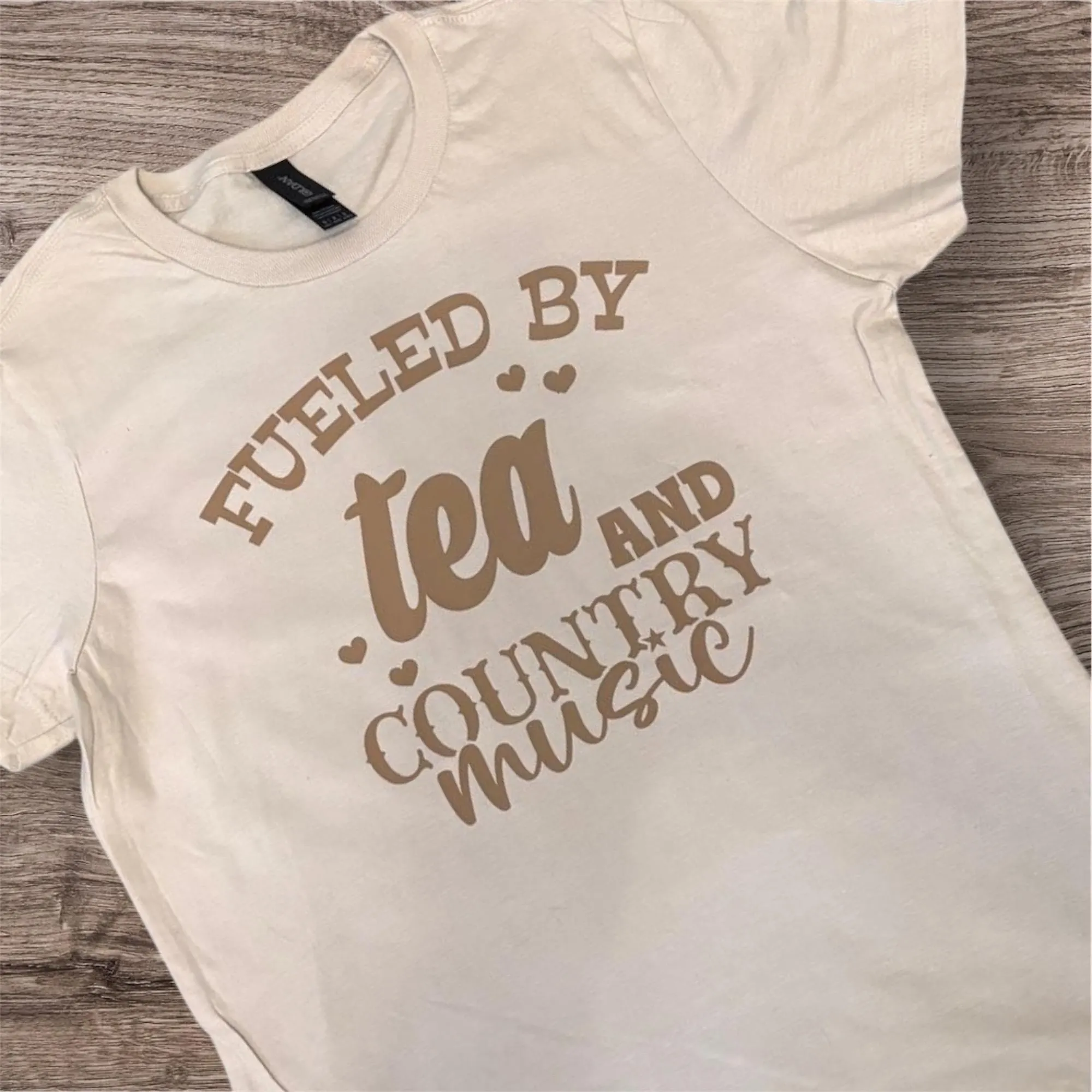 Fueled by Tea and Country Music T-Shirt: Western Cowgirl Clothing - Image 3