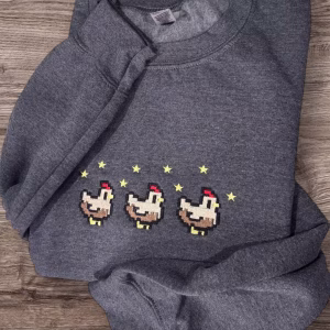 Embroidered Stardew Valley sweatshirt or hoodie.