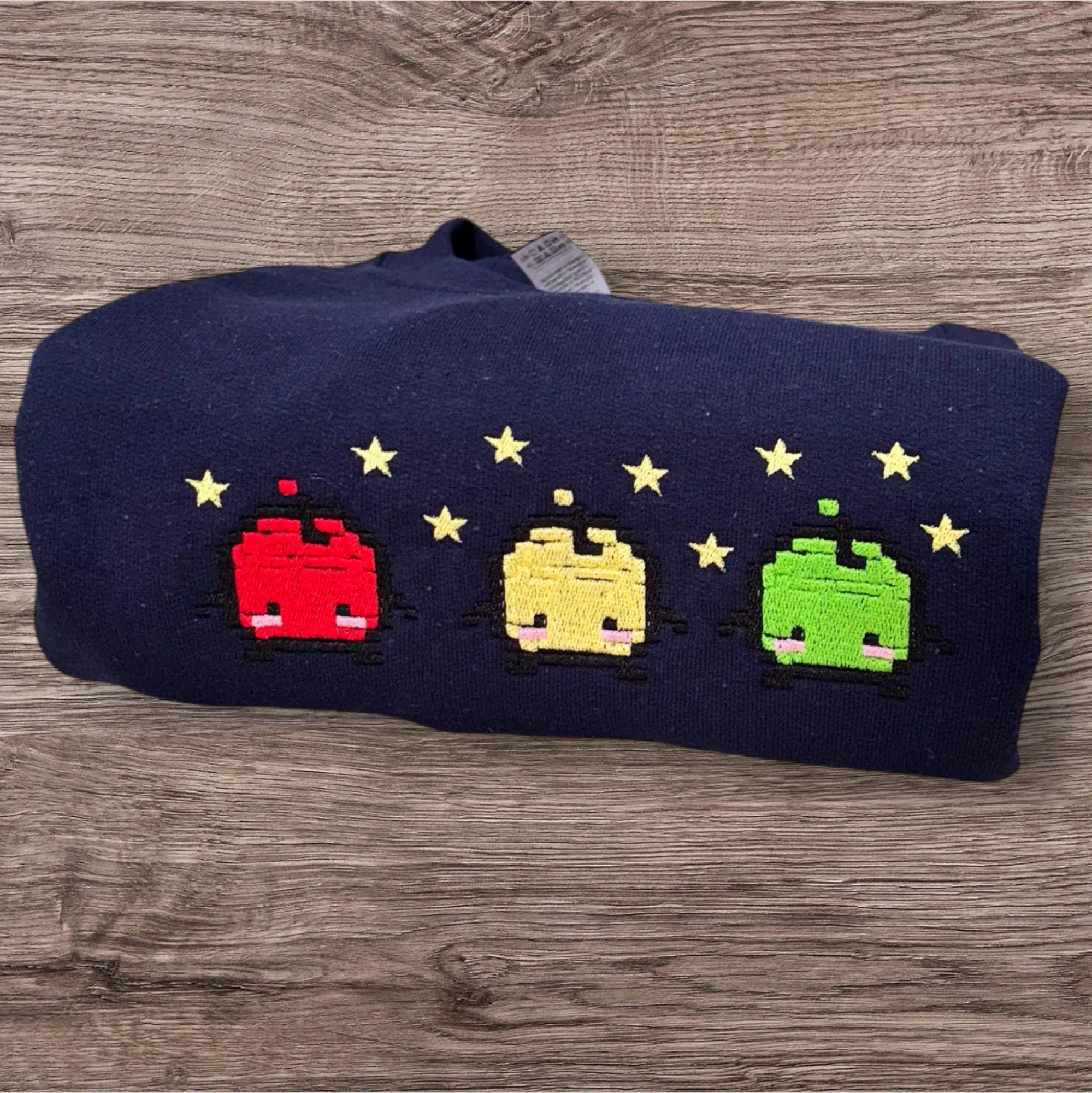 Embroidered pixel character Junimo Sweatshirt or hoodie - Stardew Valley Gift. - Image 2