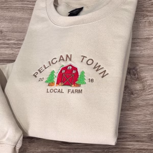 Embroidered Pelican Town Local Farm Sweatshirt - Stardew Valley Inspired Autumn Hoodie.