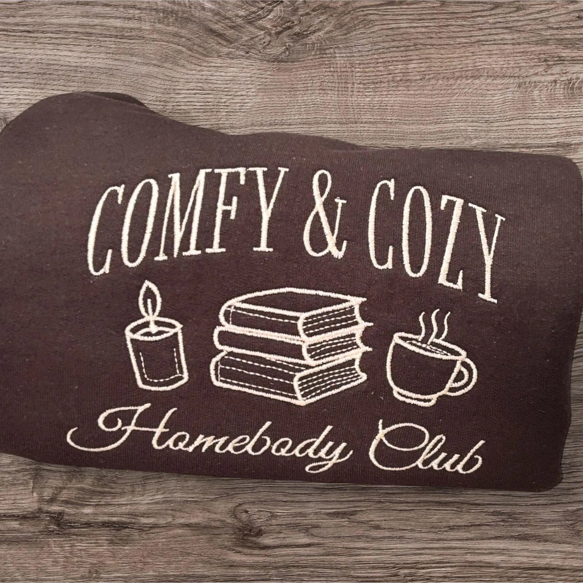 Embroidered Homebody Club Sweatshirt: Cozy Bookworm Jumper - Image 2