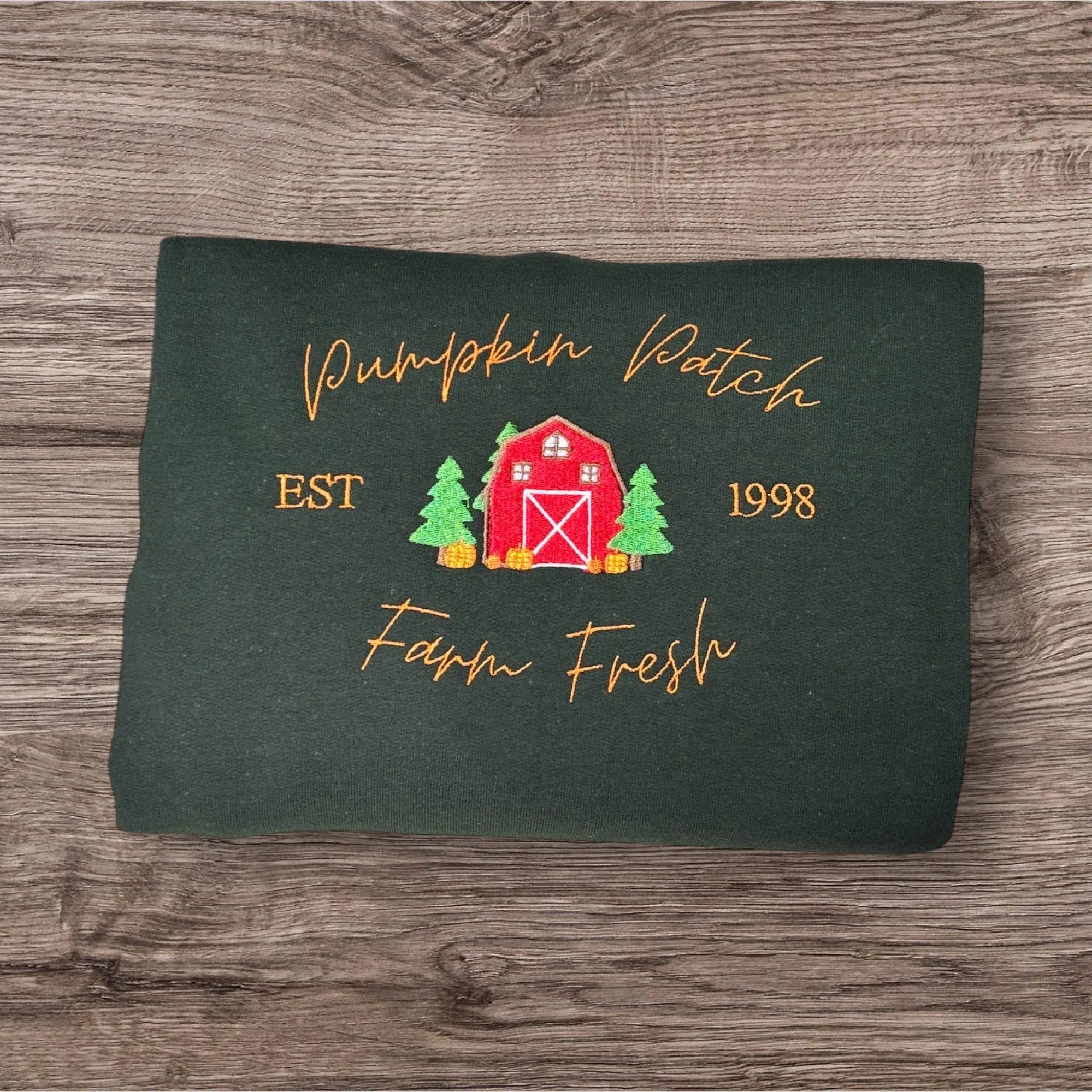 Pumpkin Patch Farm Fresh Embroidered Sweatshirt Or Hoodie. - Image 2