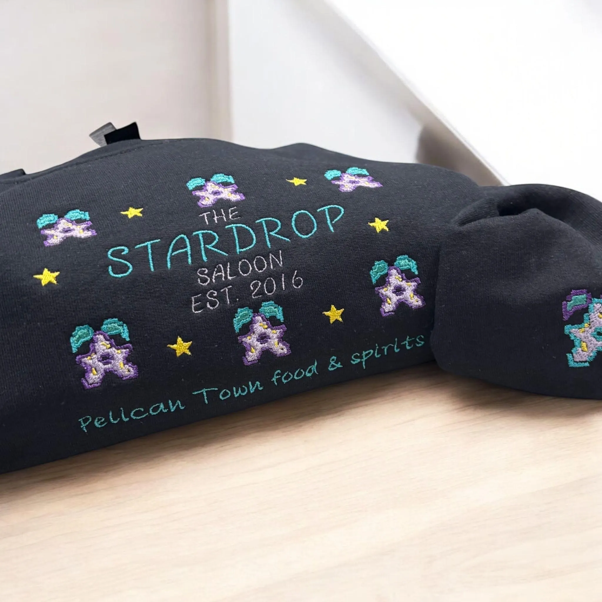 The Stardrop Saloon Embroidered Sweatshirt Or Hoodie- Stardew Valley Gamers Gift. - Image 4