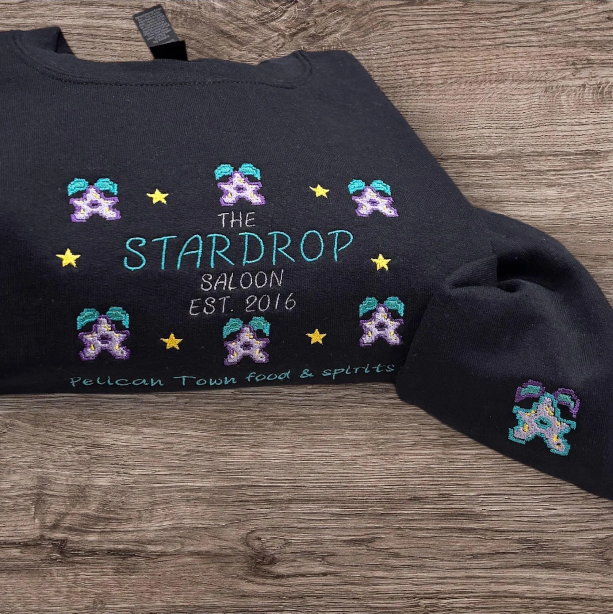 The Stardrop Saloon Embroidered Sweatshirt Or Hoodie- Stardew Valley Gamers Gift.
