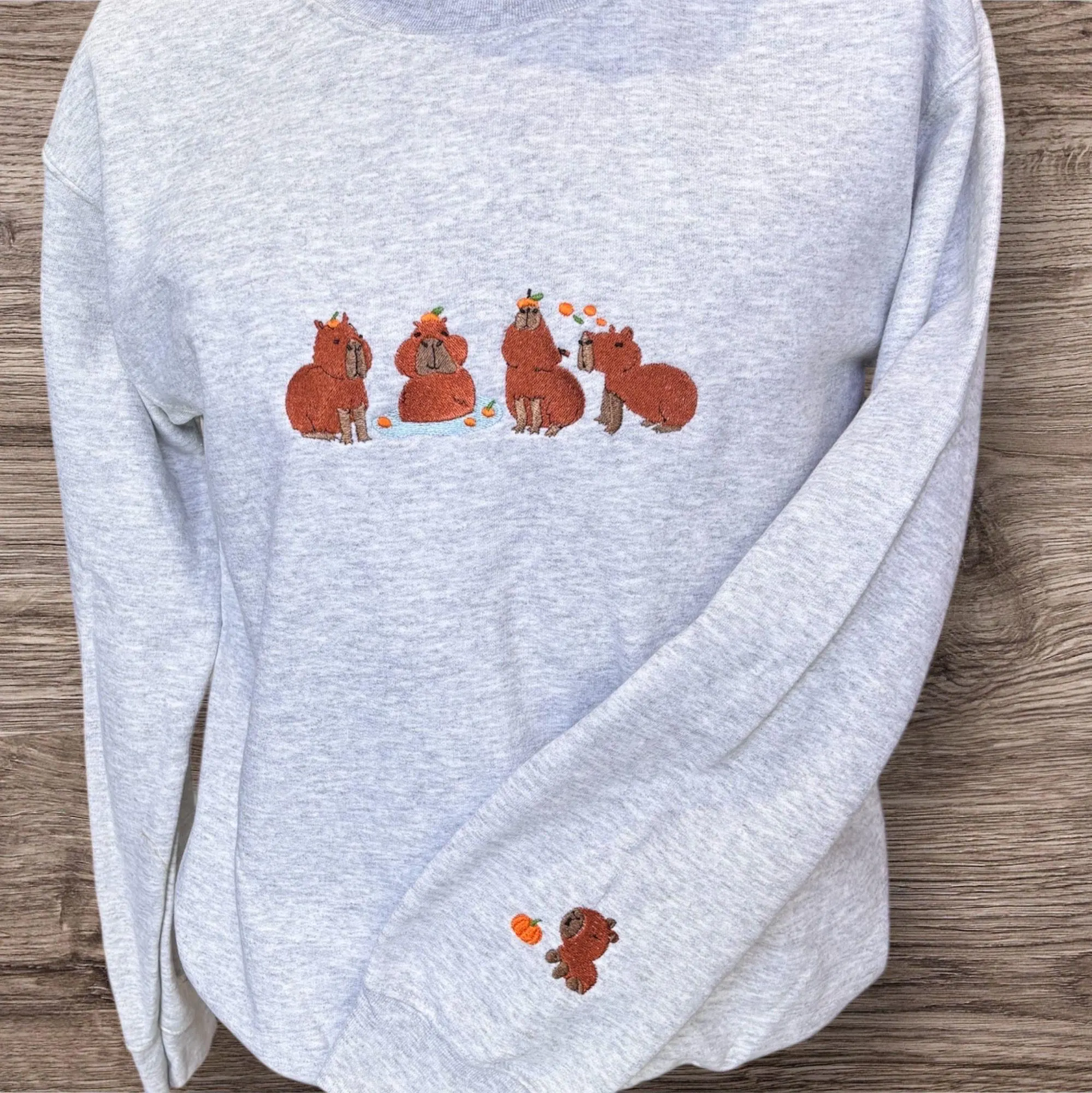 Embroidered Capybara Sweatshirt: Funny Rodent Top, Animal Lover Gift - Image 4