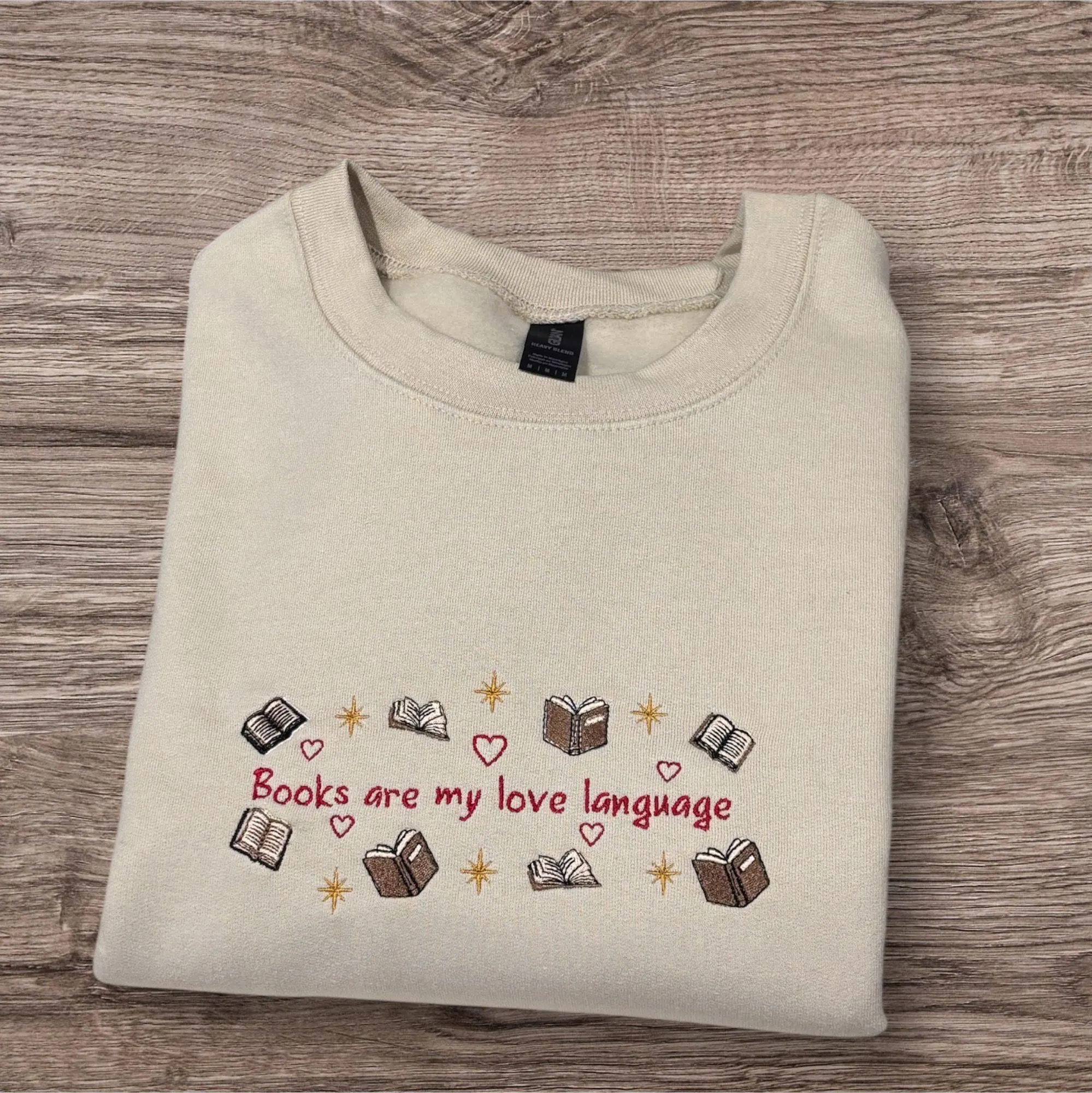 Books Are My Love Language Embroidered Sweatshirt Or Hoodie. Reading hoodie, Bookish Gift.