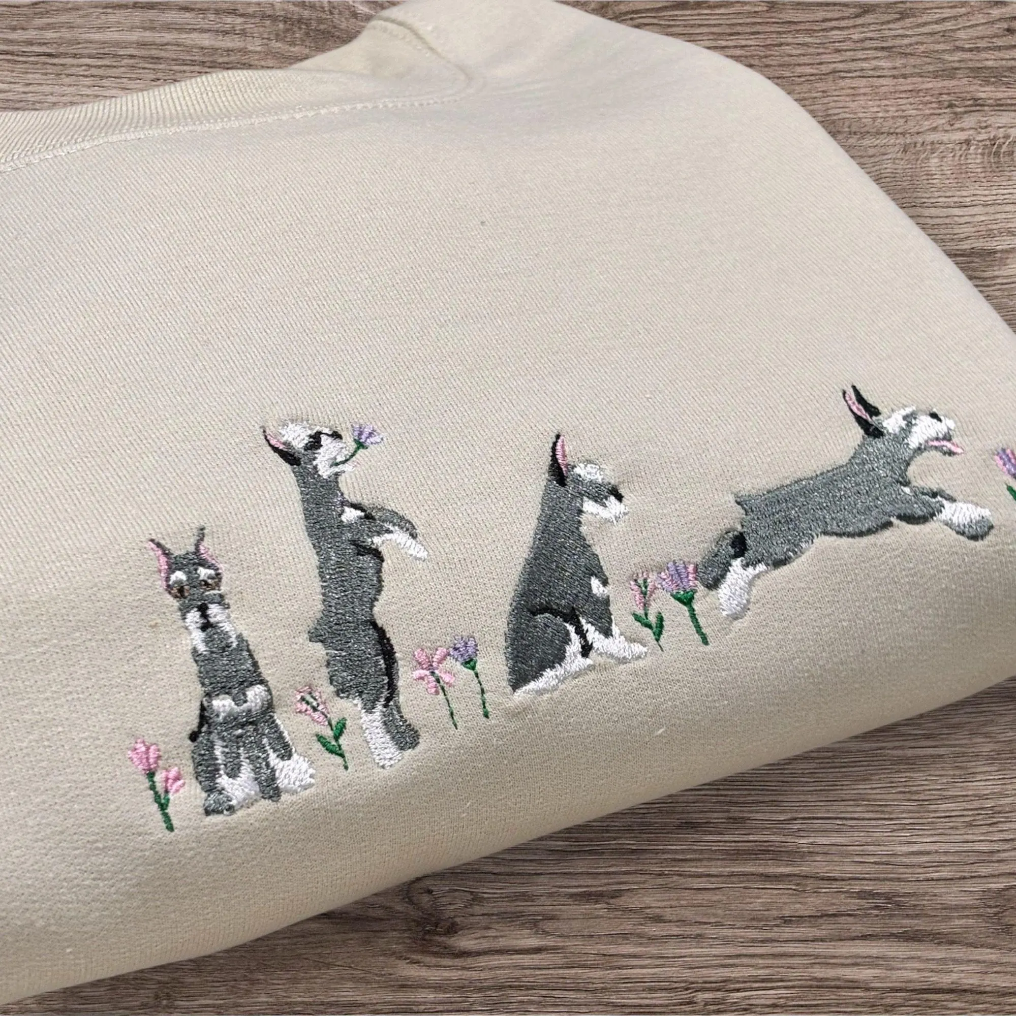 Embroidered Schnauzer Sweatshirt: Dog Lover Gift - Image 4