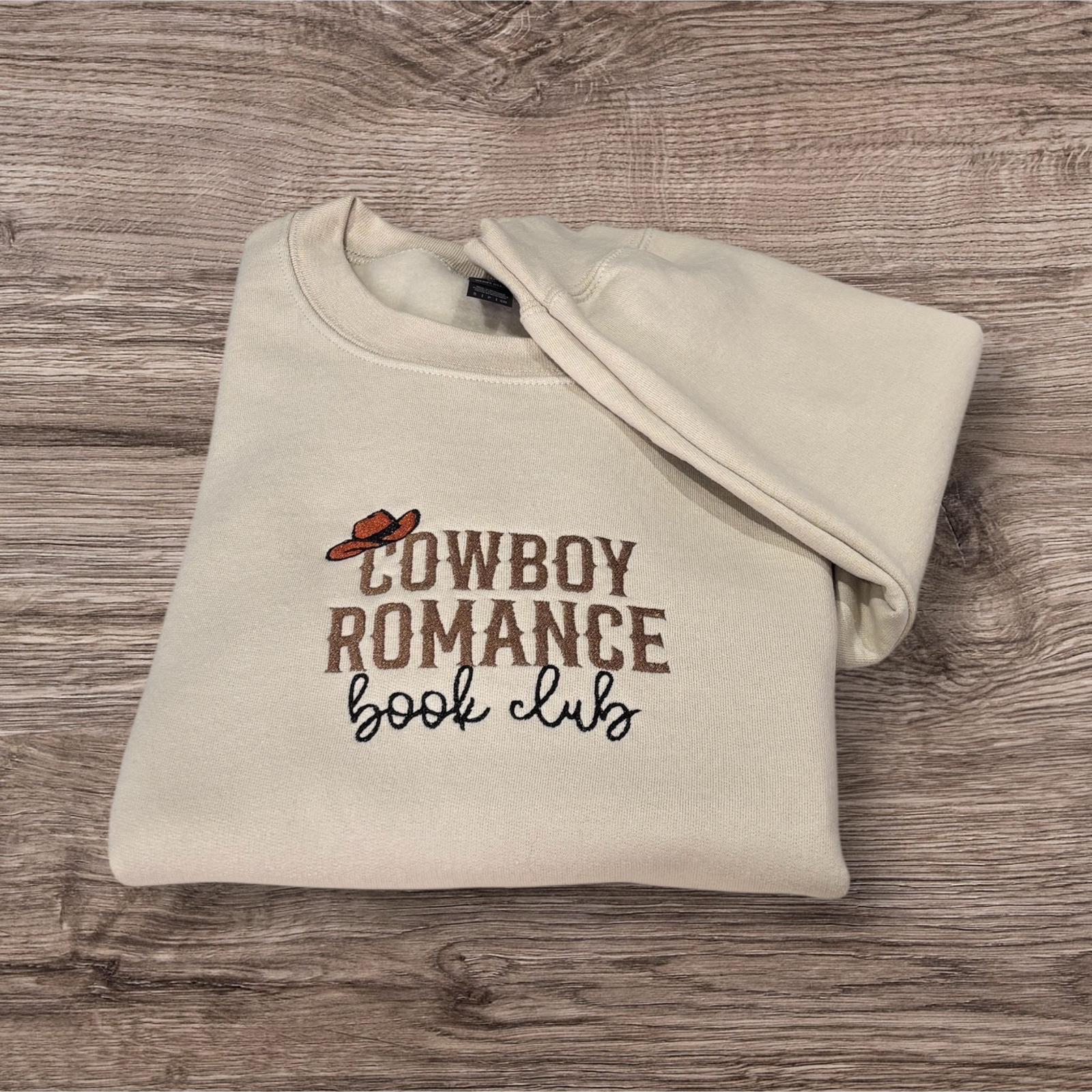 Embroidered Cowboy Romance Sweatshirt: Western Bookworm Jumper