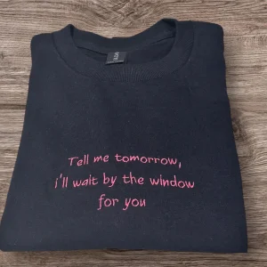 Embroidered 'Tell Me Tomorrow' Sweatshirt: Gavin and Stacy Christmas Jumper