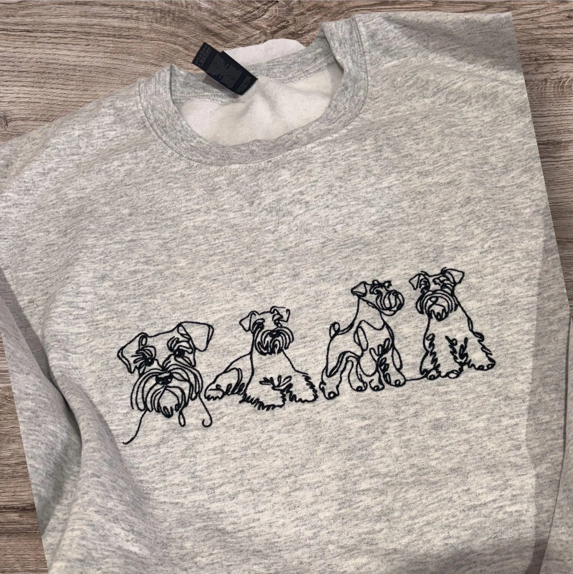Embroidered Schnauzer Sweatshirt: Dog Lover Gift