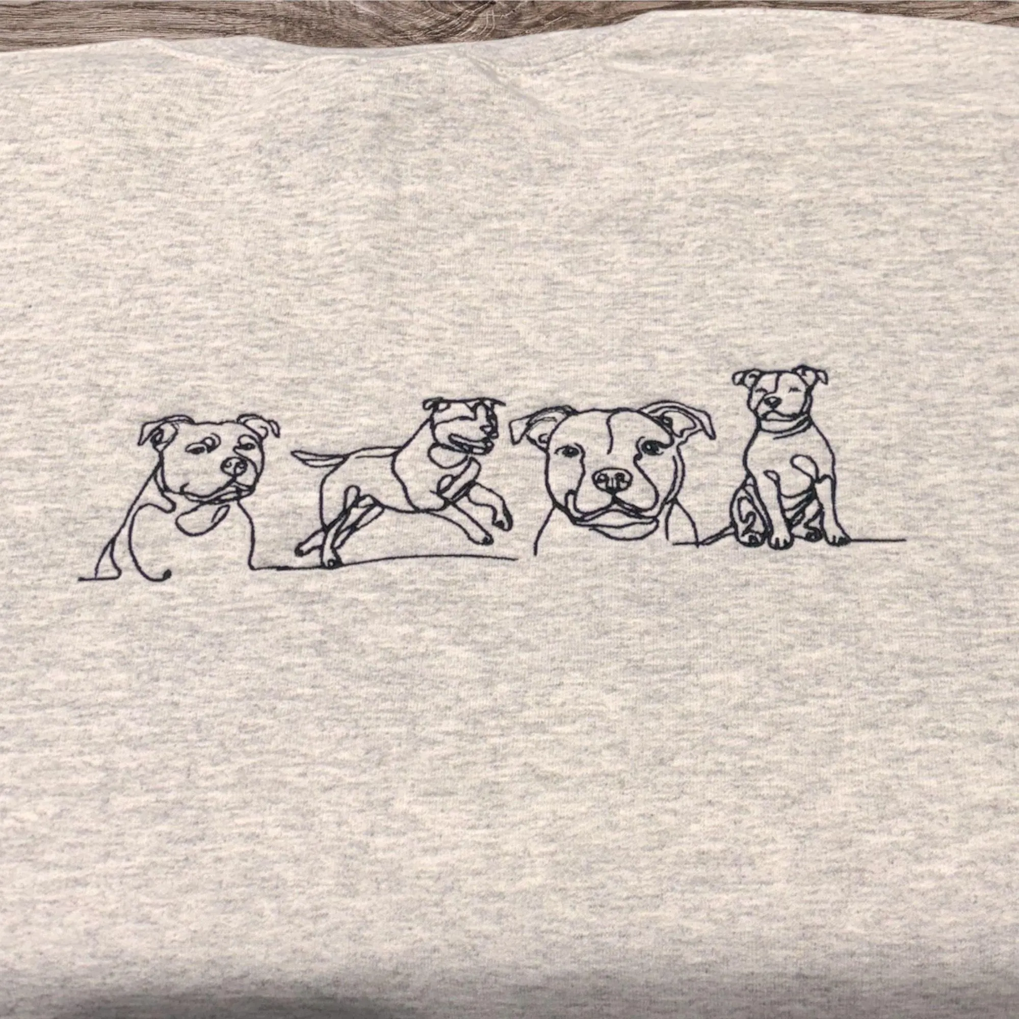 Embroidered Staffy Sweatshirt: Staffordshire Bull Terrier Dog Lover Gift - Image 2