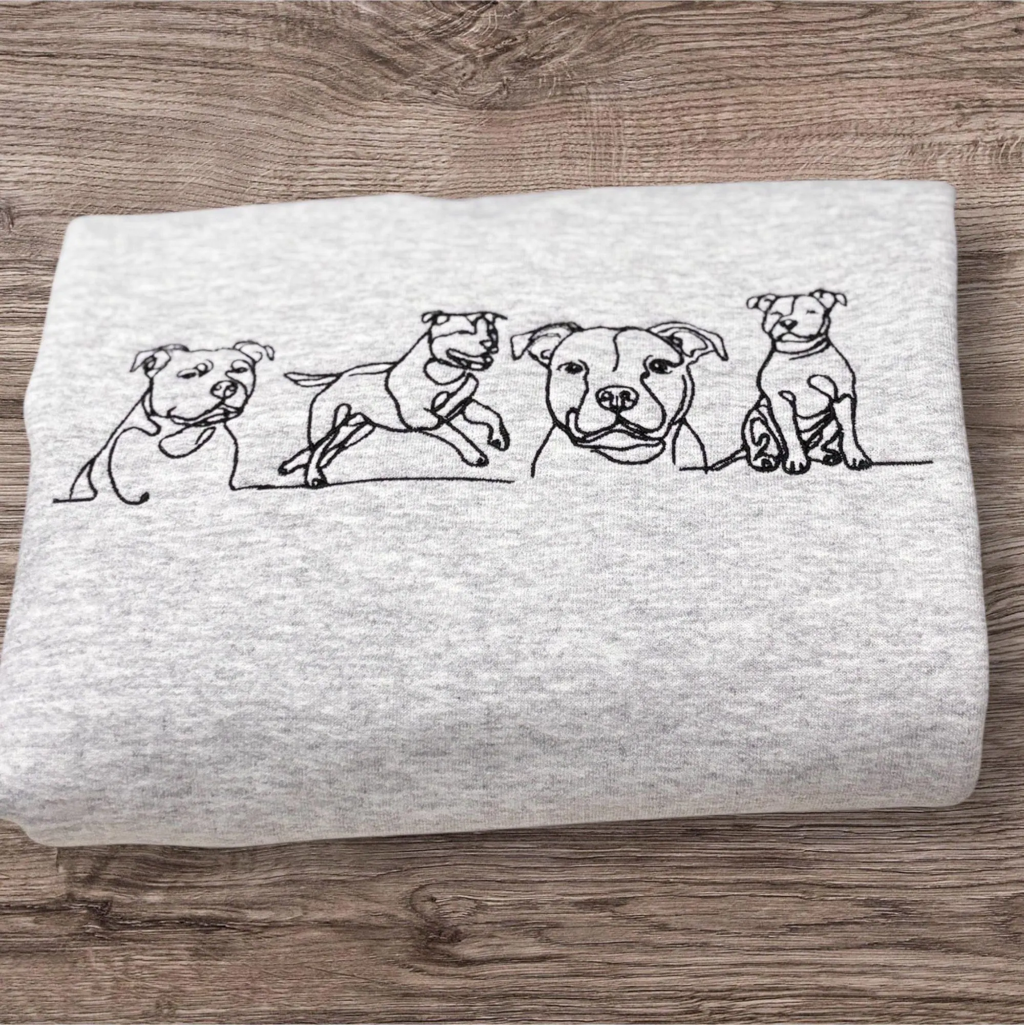 Embroidered Staffy Sweatshirt: Staffordshire Bull Terrier Dog Lover Gift - Image 3