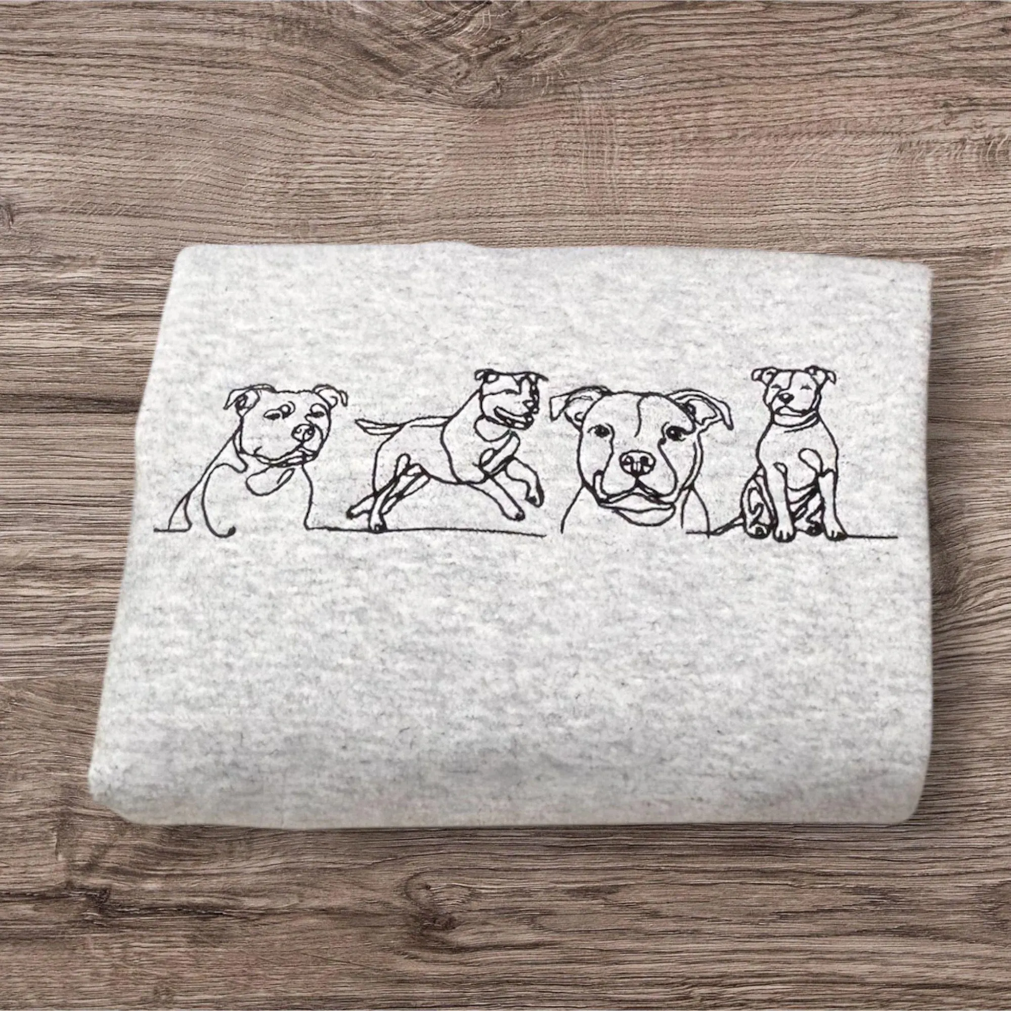 Embroidered Staffy Sweatshirt: Staffordshire Bull Terrier Dog Lover Gift