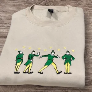 Embroidered Elf Christmas Jumper or Hoodie.