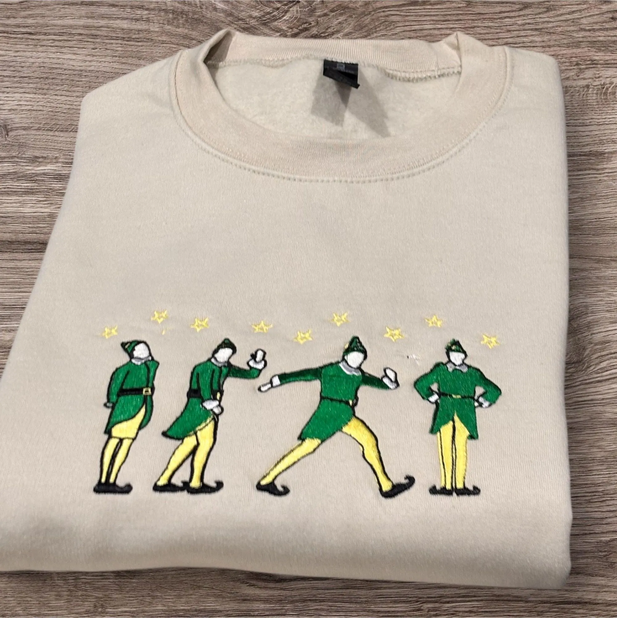 Embroidered Elf Christmas Jumper or Hoodie.