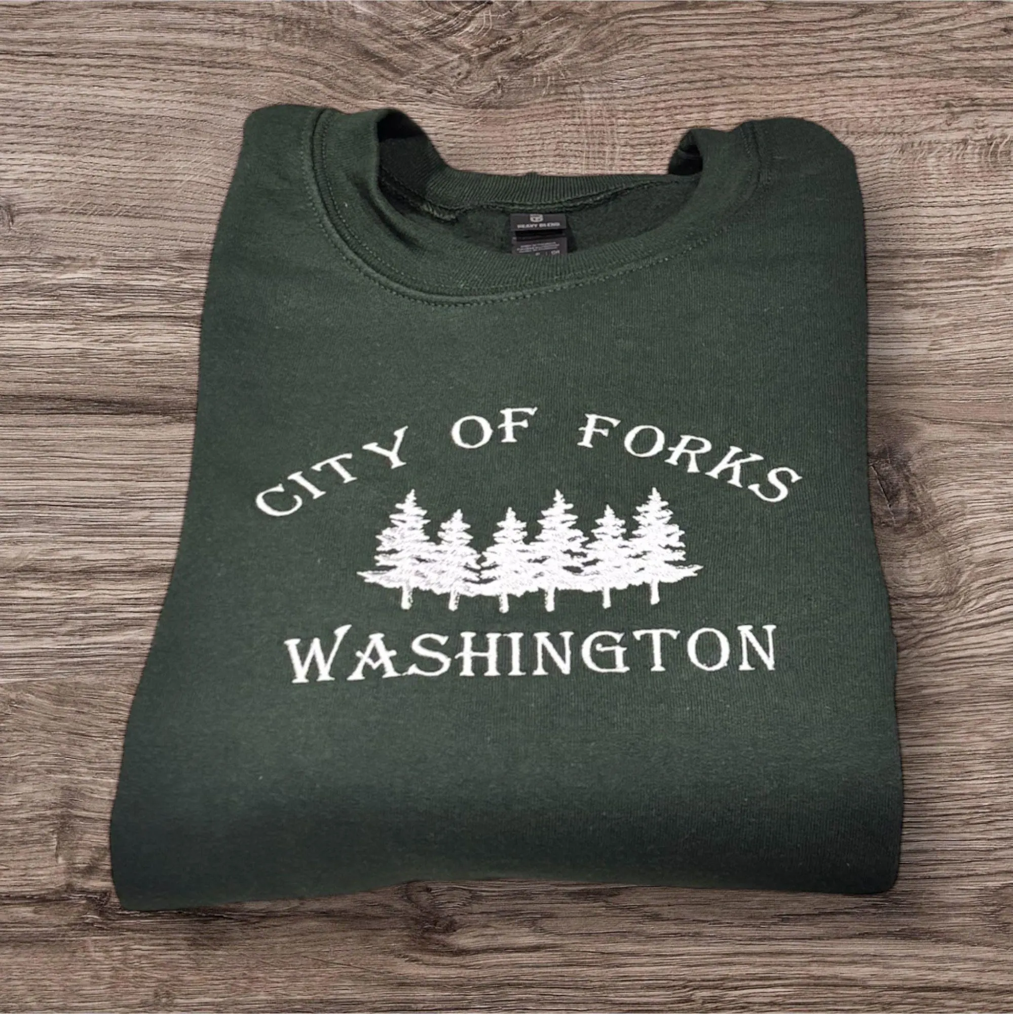 Embroidered City Of Fork Washington- Bookish Sweatshirt Gift.