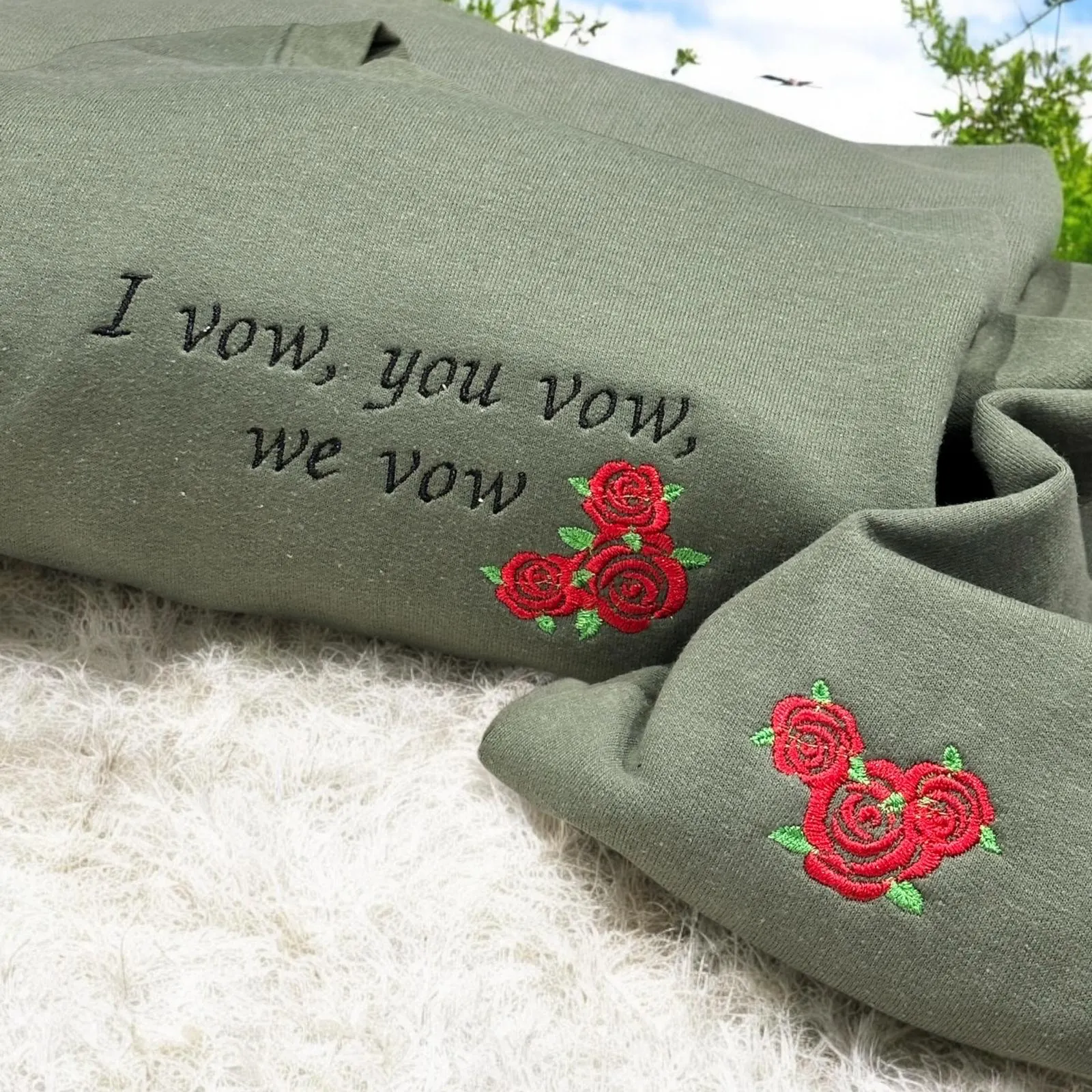 Embroidered I vow, you vow, we vow,  Sweatshirt or Hoodie. - Image 2