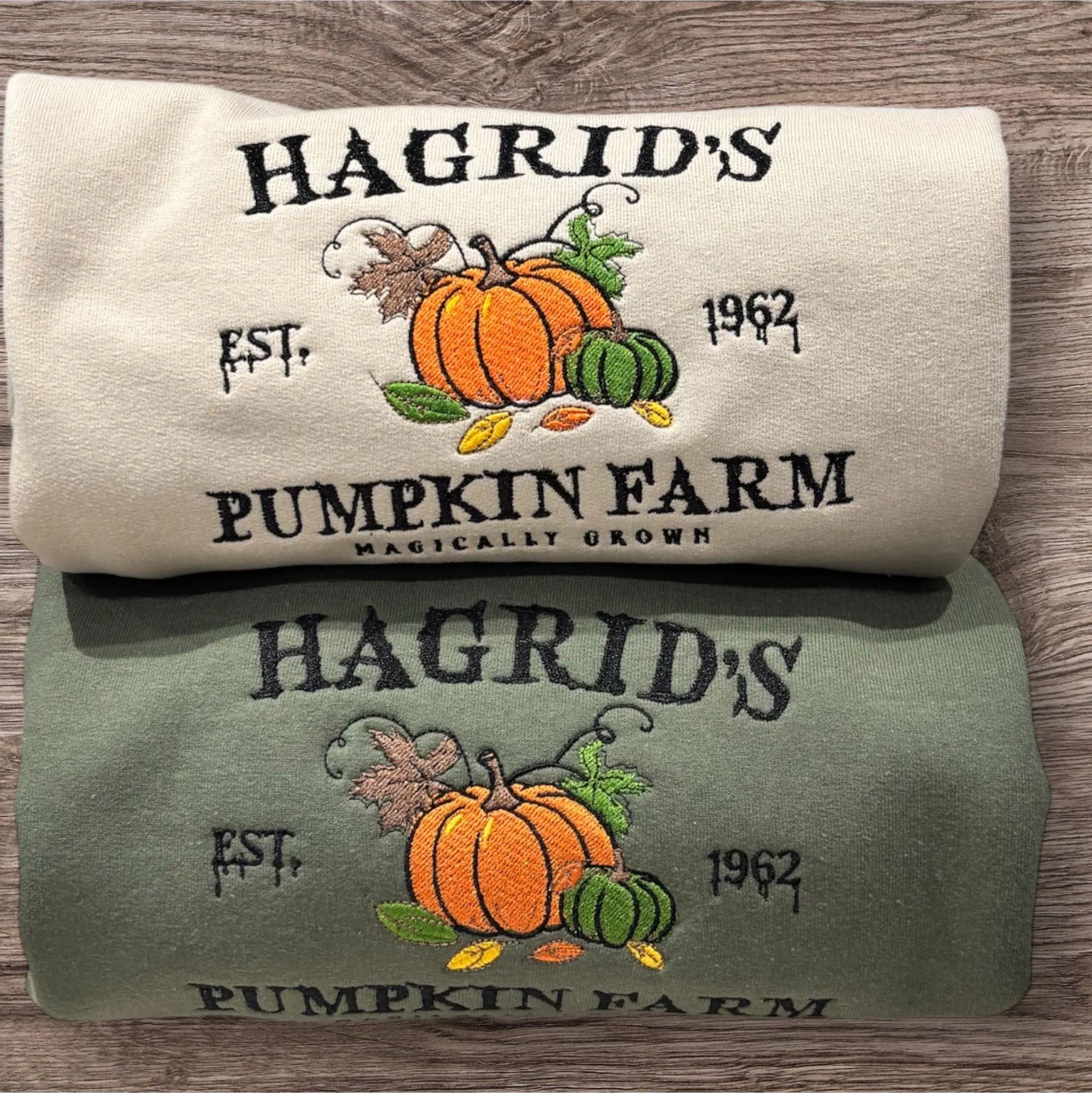 Embroidered Pumpkin Farm Sweatshirt: Vintage Halloween Hoodie - Image 5