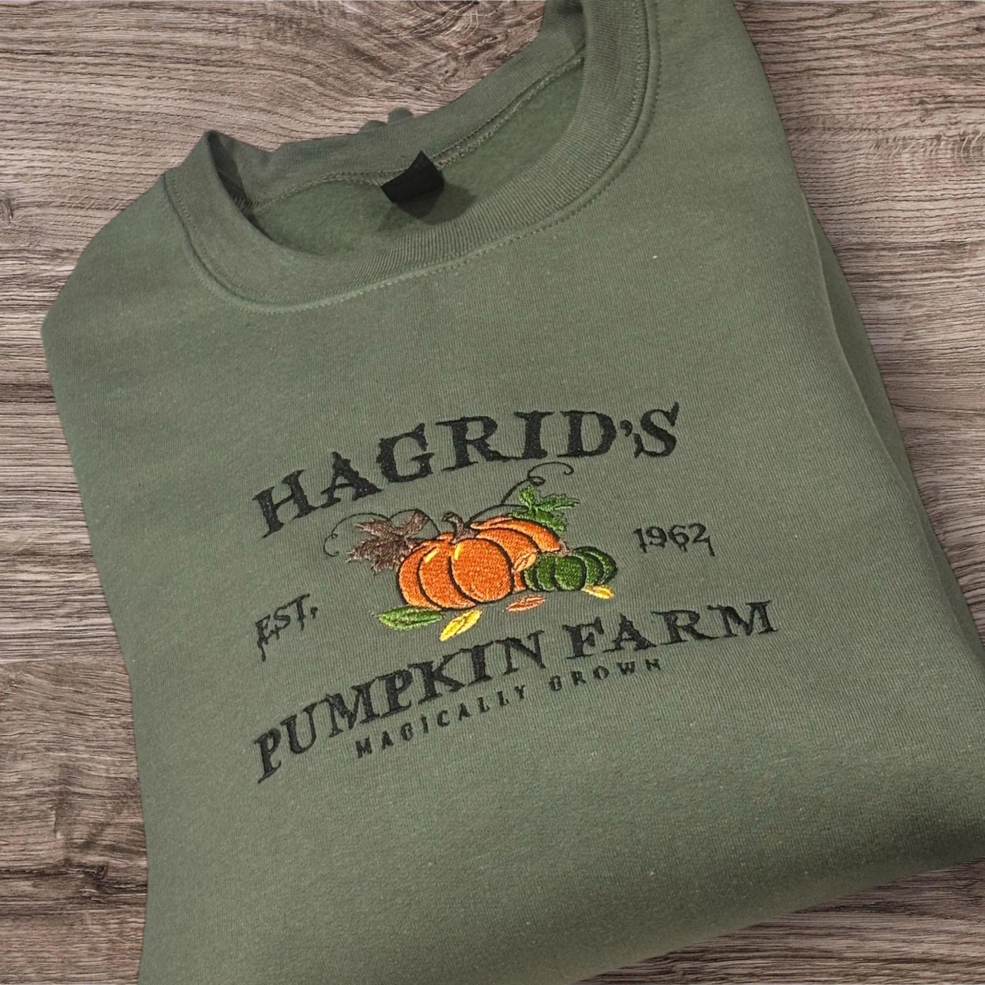 Embroidered Pumpkin Farm Sweatshirt: Vintage Halloween Hoodie - Image 4