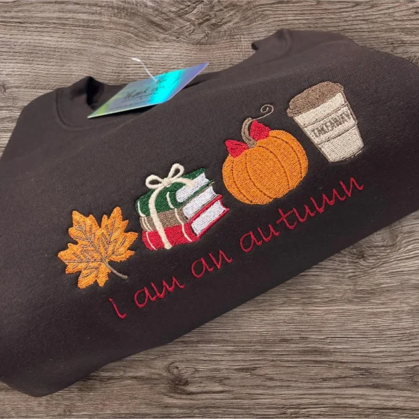 Embroidered "I am an Autumn" Sweatshirt: Gilmore Girls Inspired Crewneck - Image 2