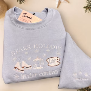 Embroidered Stars Hollow Winter Carnival Sweatshirt: Gilmore Girls snowy Hoodie.
