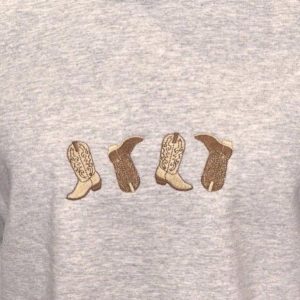 Embroidered Cowboy Boots Sweatshirt