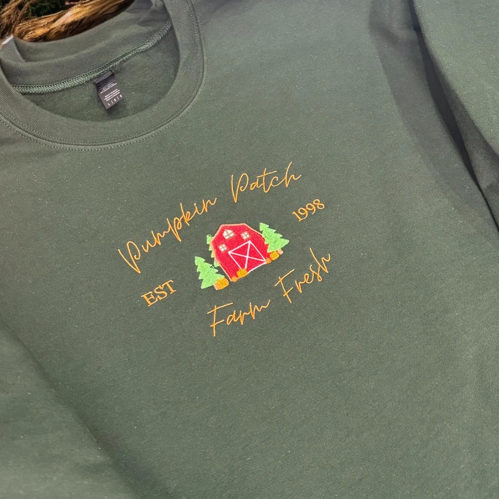 Pumpkin Patch Farm Fresh Embroidered Sweatshirt Or Hoodie. - Image 3