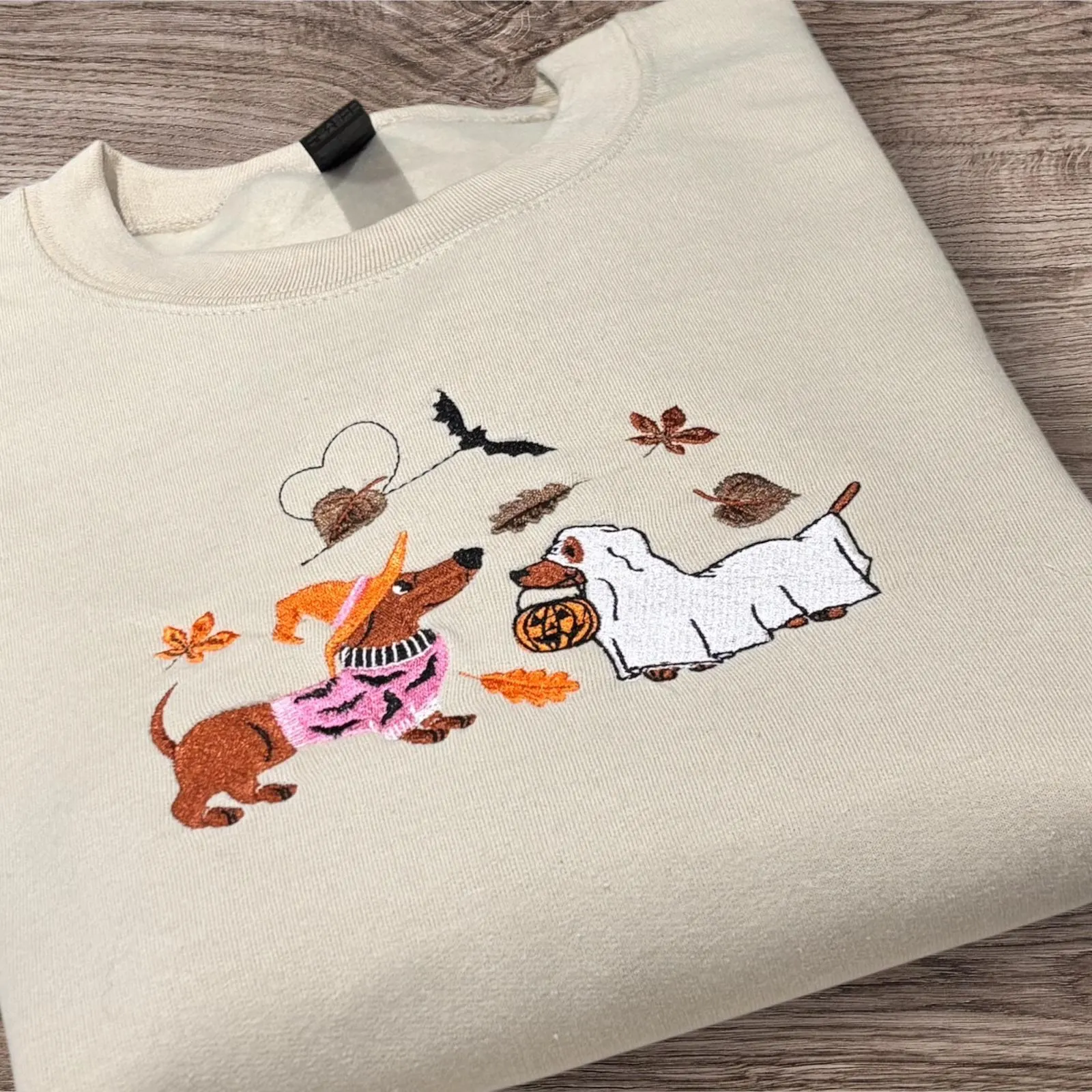 Halloween Dacshund Dogs Embroidered Sweatshirt Or Hoodie. - Image 3