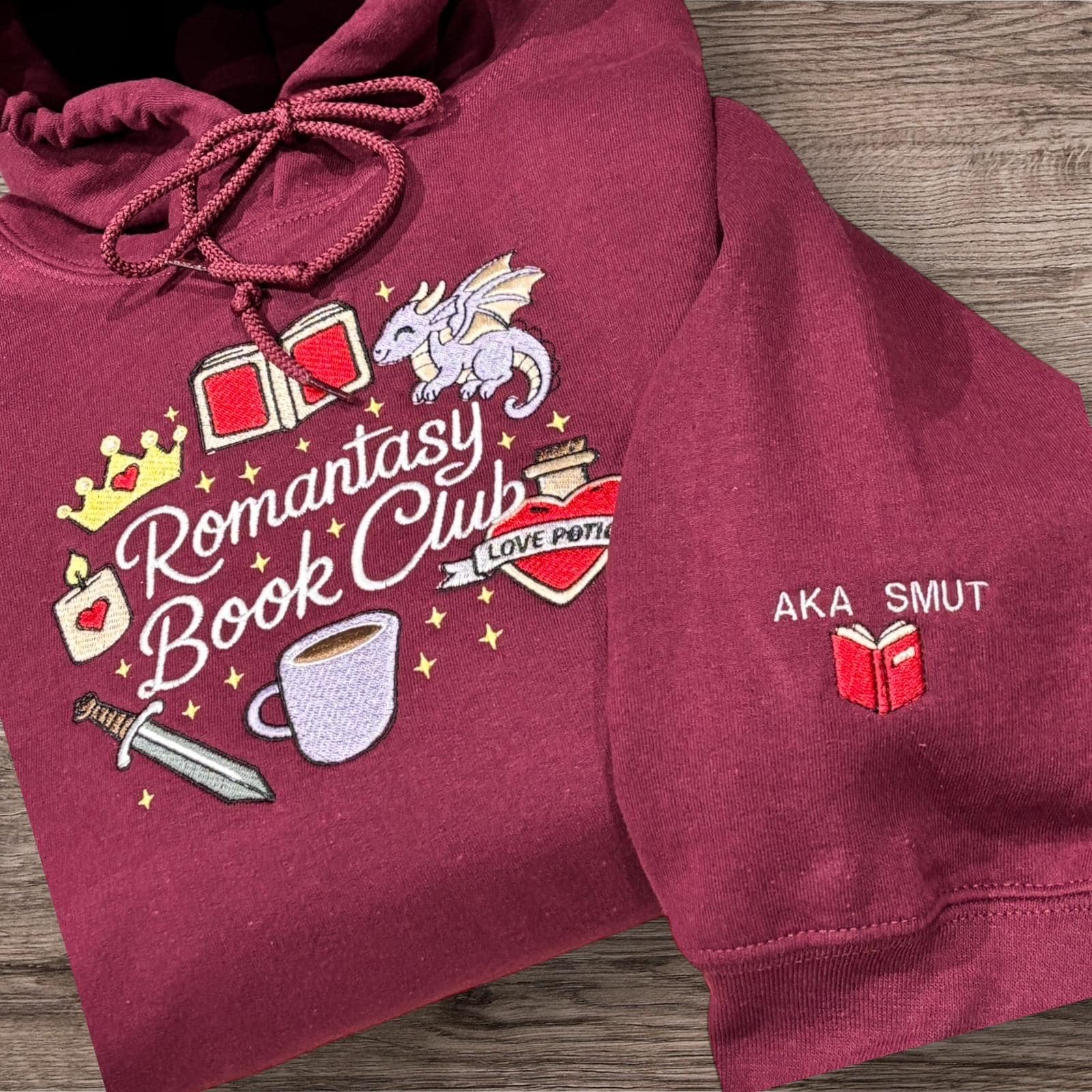 Embroidered Romantasy Book Club Sweatshirt: Cozy Bookworm Hoodie - Image 4