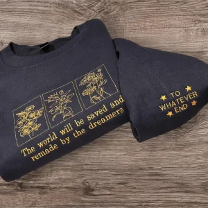 Embroidered bookish Sweatshirt: Book Lover Gift.