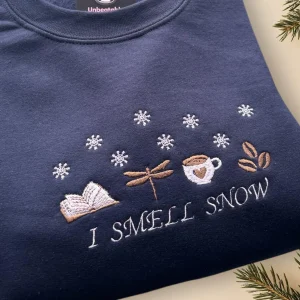 Embroidered Stars Hollow Winter I Smell Snow Sweatshirt