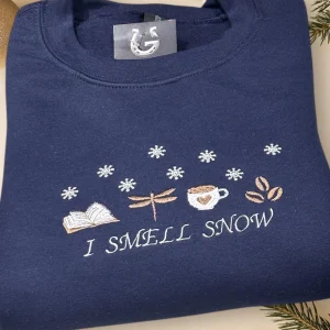 Embroidered Stars Hollow Winter I Smell Snow Sweatshirt: Gilmore Girls snowy Hoodie.