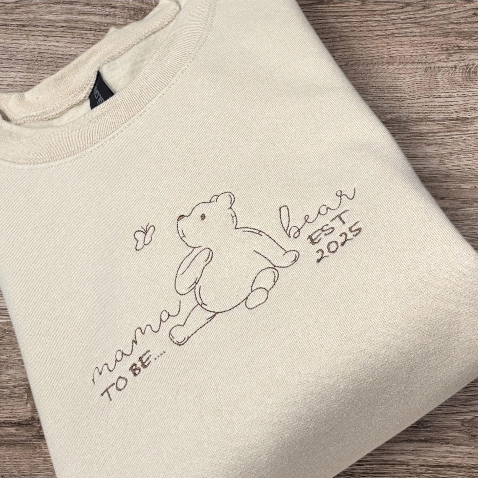 Embroidered Mama Bear Sweatshirt: Personalized Mum Gift, Est. 2025 - Image 4