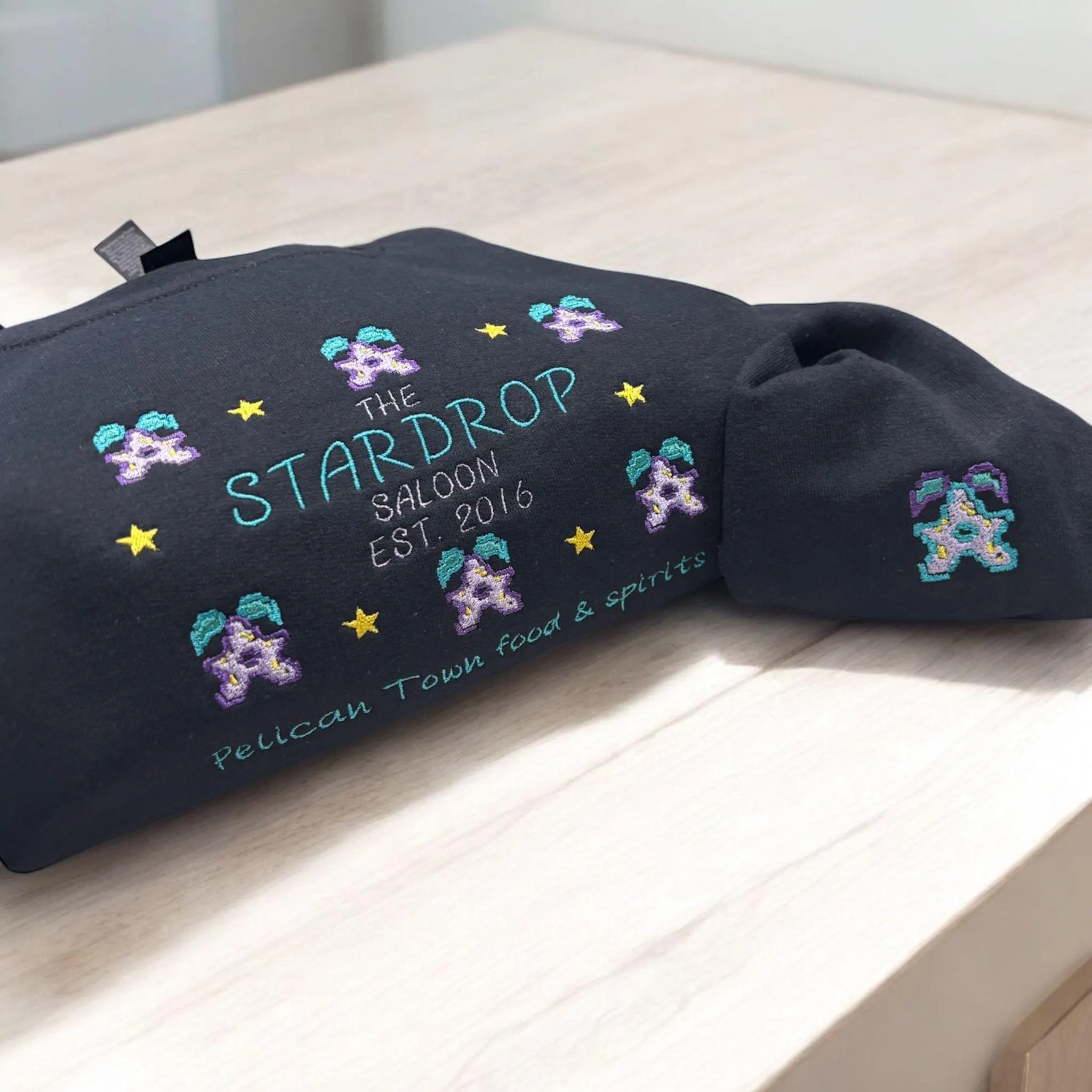 The Stardrop Saloon Embroidered Sweatshirt Or Hoodie- Stardew Valley Gamers Gift. - Image 3