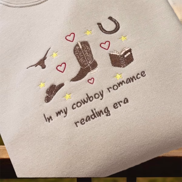 Embroidered Cowboy Romance Sweatshirt: Western Bookworm Style - Image 5