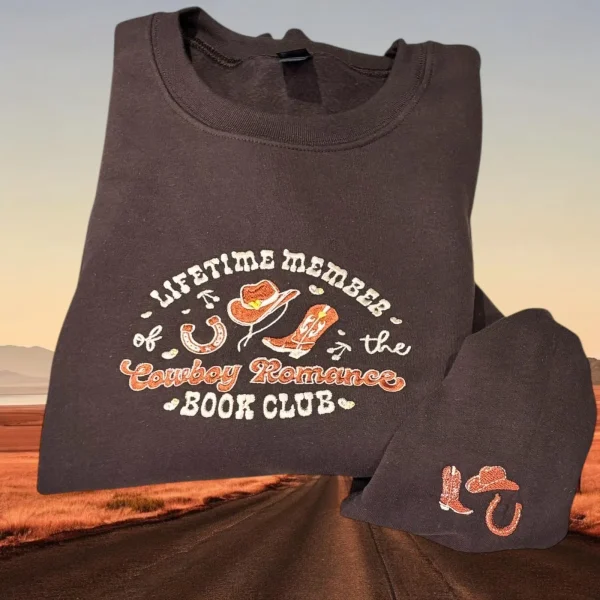 Cowboy Romance Book Club Embroidered Sweatshirt or Hoodie: Western Style - Image 5