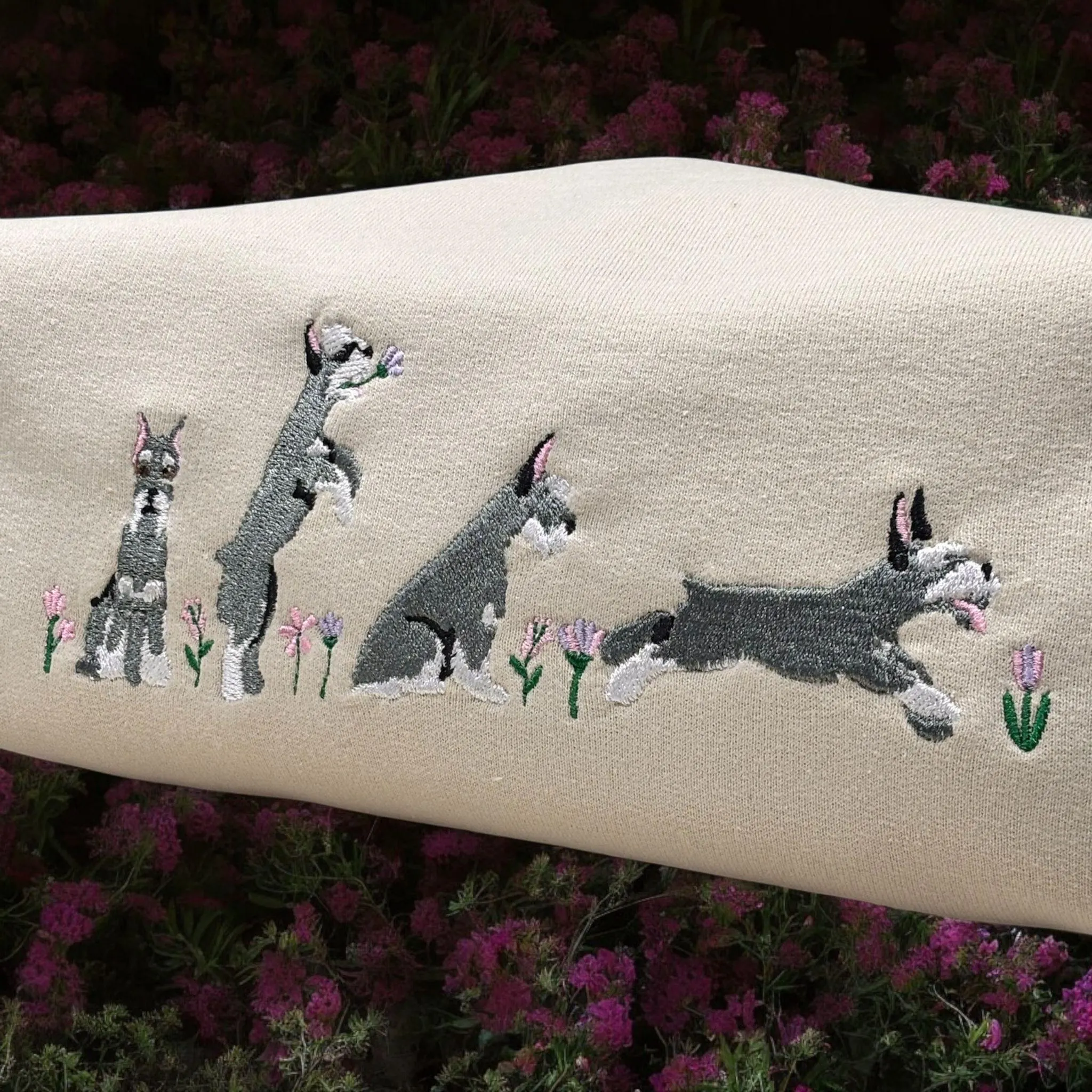 Embroidered Schnauzer Sweatshirt: Dog Lover Gift - Image 2