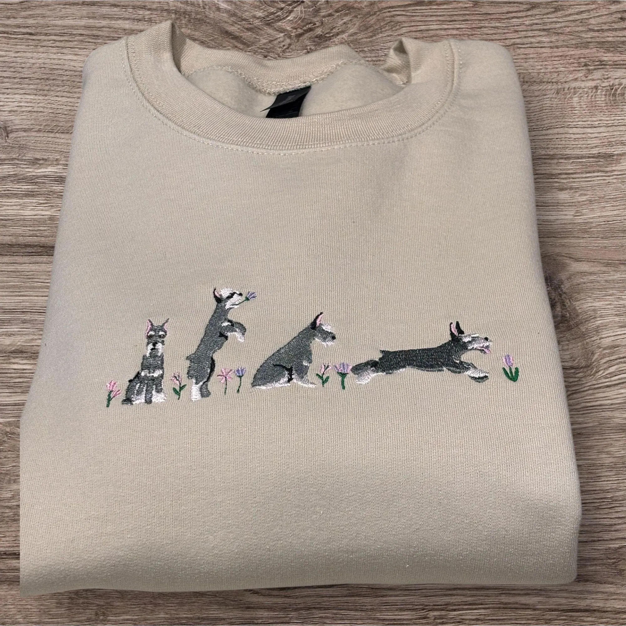 Embroidered Schnauzer Sweatshirt: Dog Lover Gift