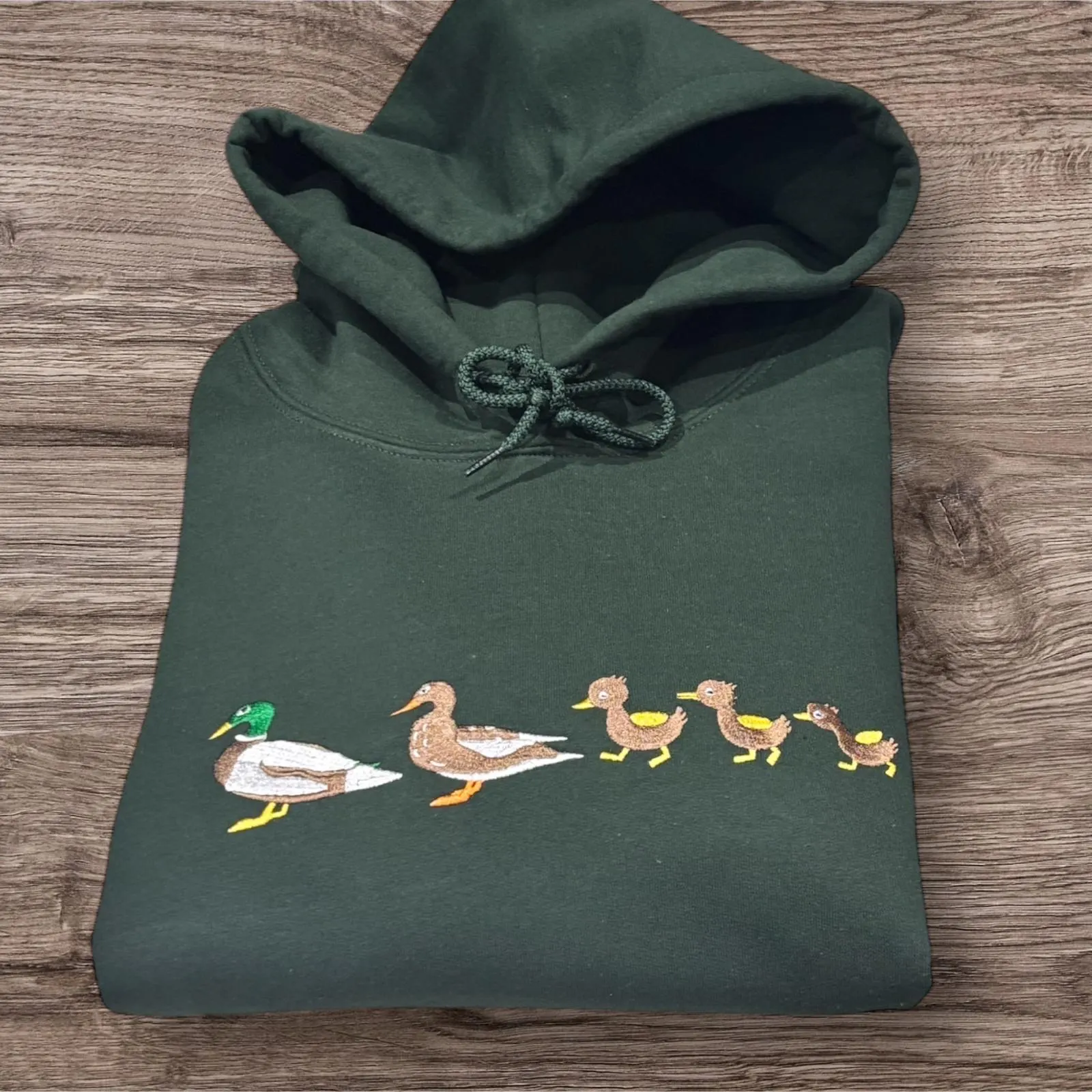 Embroidered Duck Sweatshirt: Mallard Family Crewneck, Bird Lover Gift