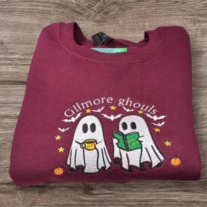 Gilmore Ghouls Embroidered Sweatshirt: Stars Hollow Halloween Jumper