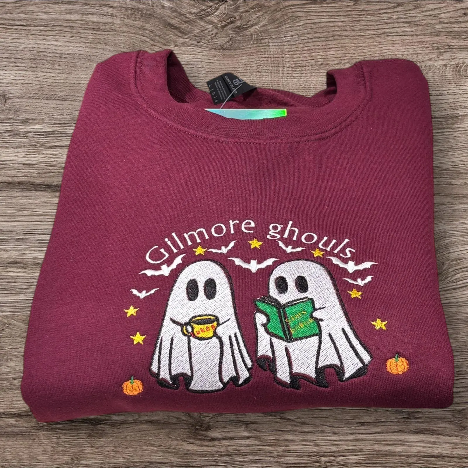 Gilmore Ghouls Embroidered Sweatshirt: Stars Hollow Halloween Jumper