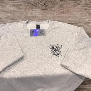 Embroidered Schnauzer Sweatshirt: Dog Lover Gift