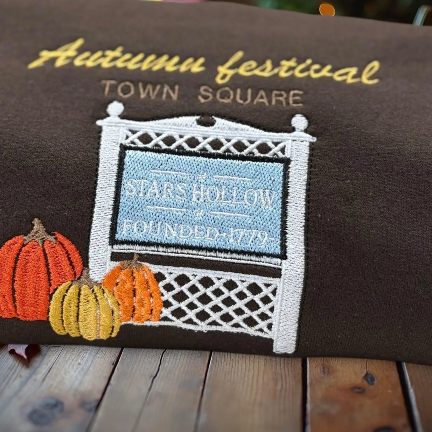 Stars Hollow Autumn Festival Embroidered Sweatshirt Or Hoodie- Gilmore Girls Gift. - Image 3