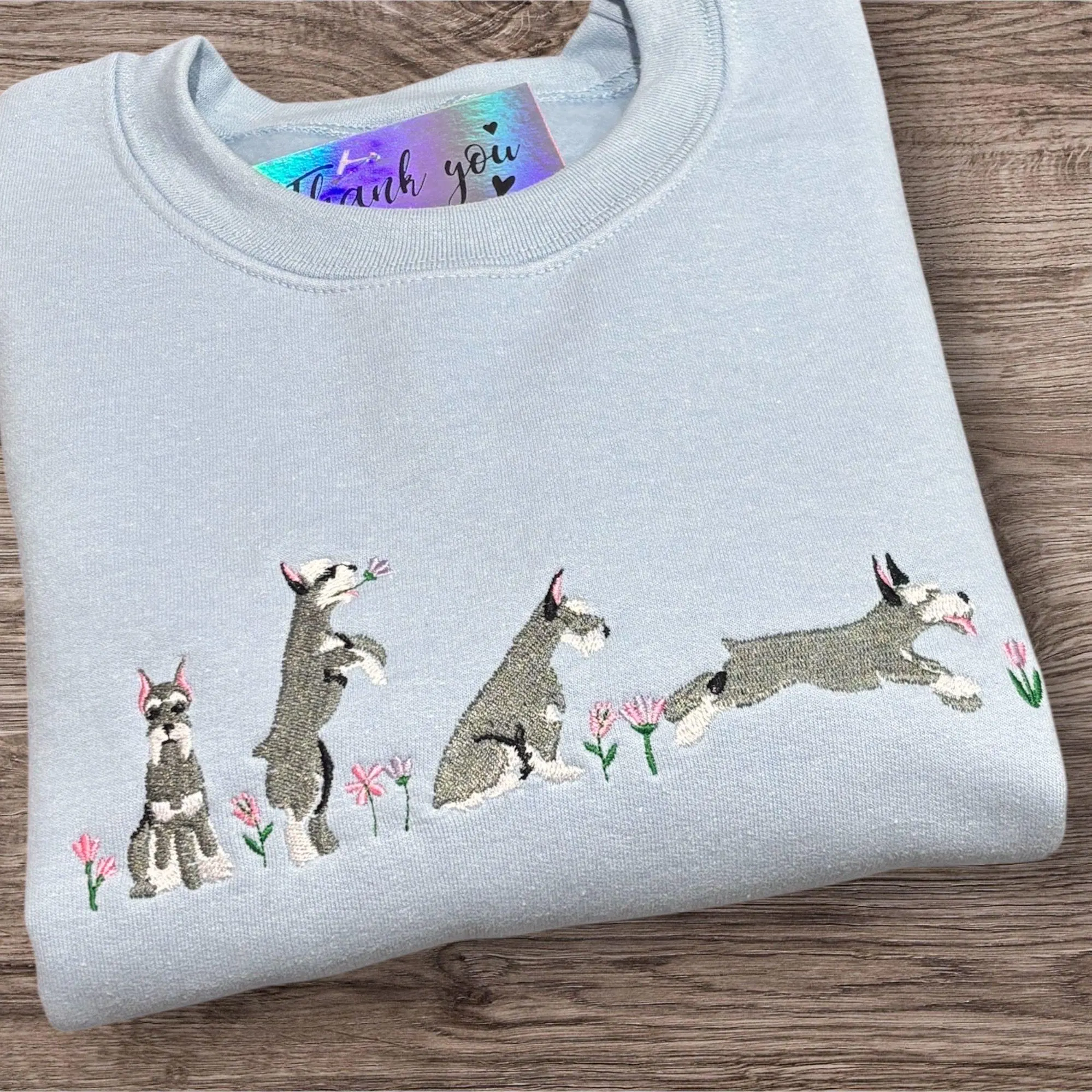 Embroidered Schnauzer Sweatshirt: Dog Lover Gift - Image 3
