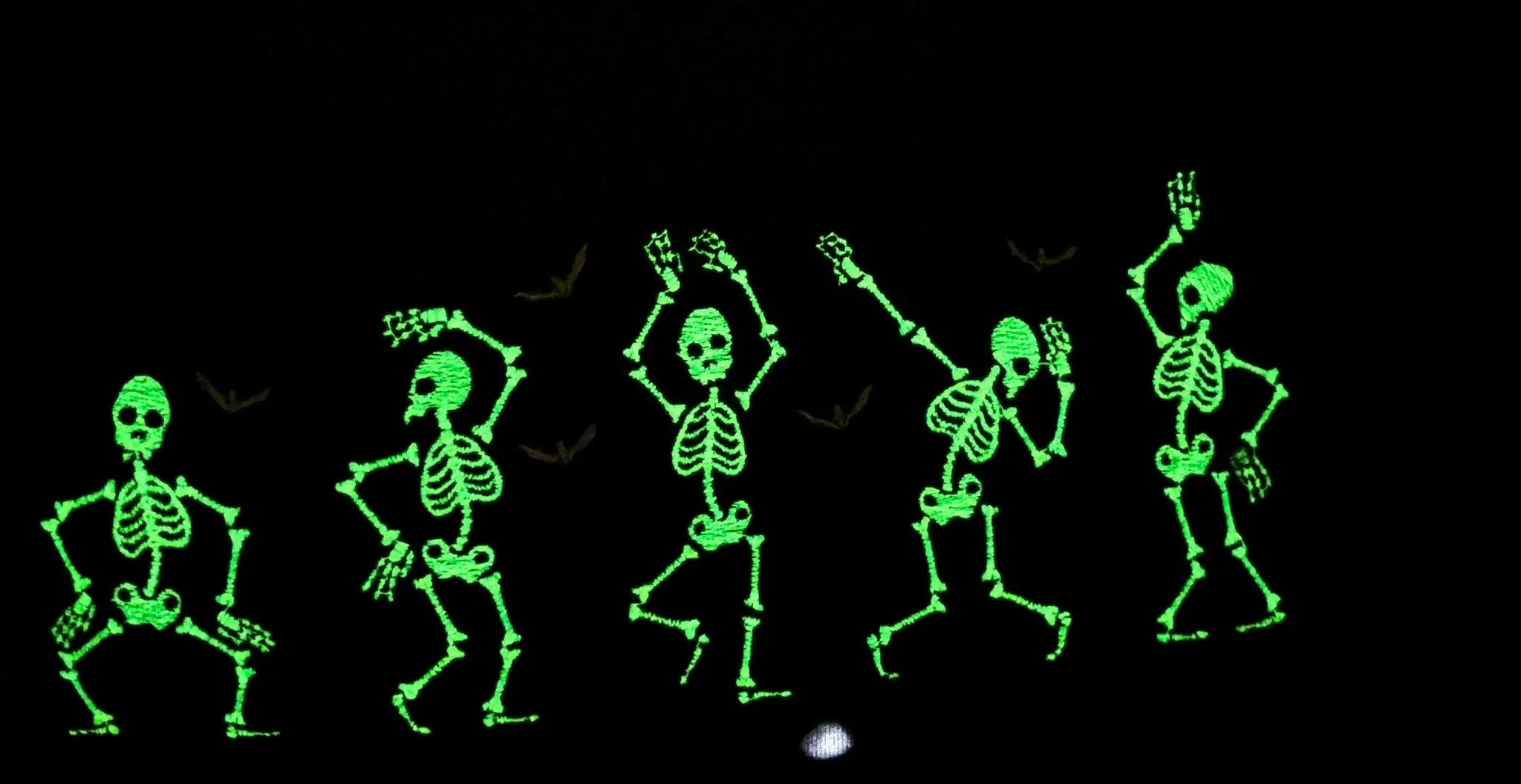 Embroidered Glow In The Dark Dancing Skeletons Sweatshirt: Spooky Halloween Hoodie - Image 4
