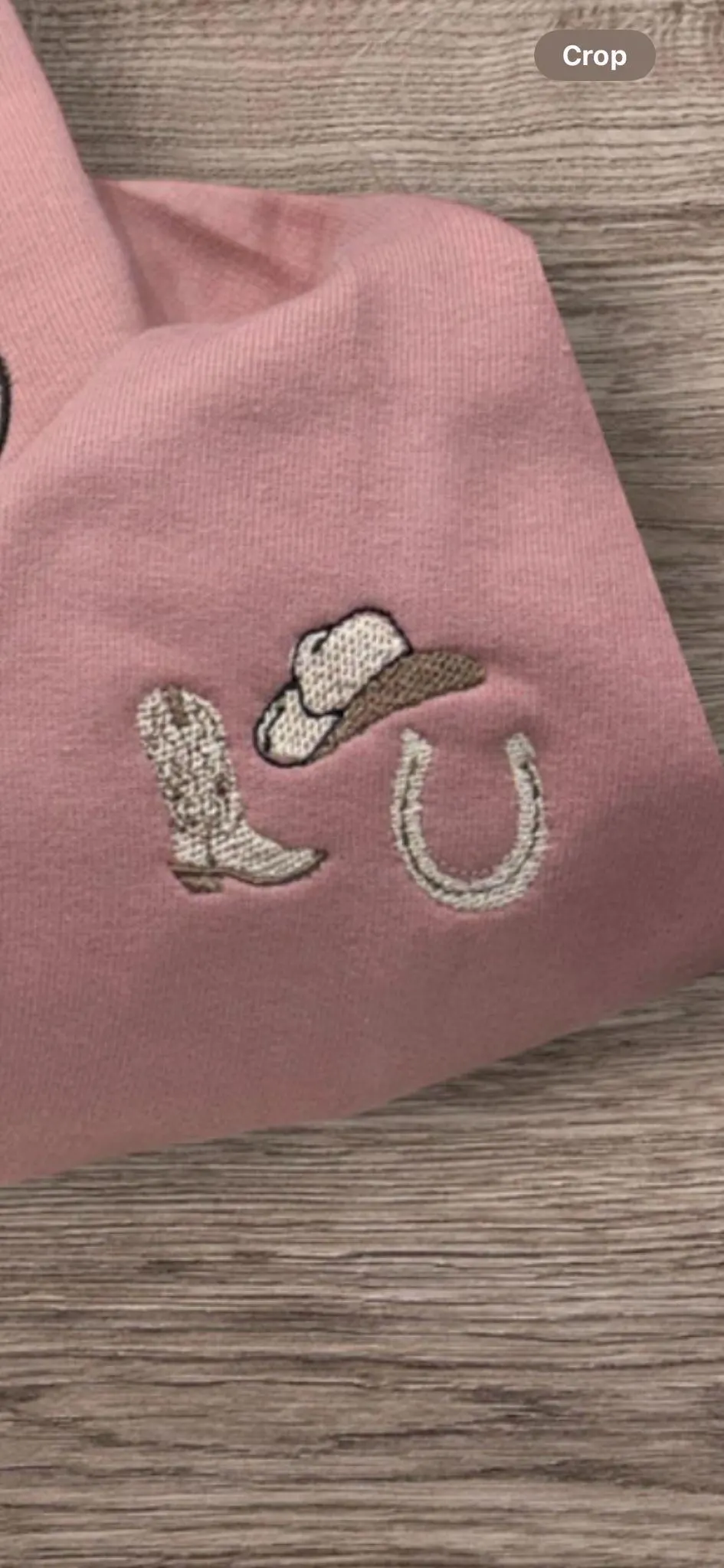 Embroidered cowboy boot with a bow, sweatshirt or hoodie. Country clothing, cowboy hat, western vibes. - Image 3